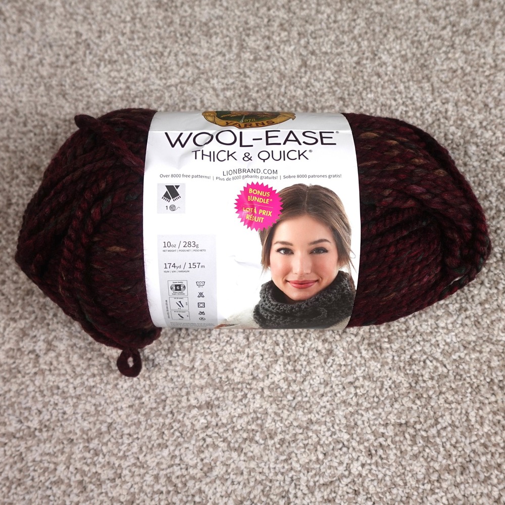 Lion Brand Wool-Ease Thick & Quick Bonus Bundle Spiced Apple Super Bulky 10oz